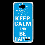 Coque LG L90 Keep Calm Be Happy Cyan