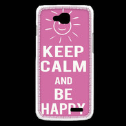 Coque LG L90 Keep Calm Be Happy Rose