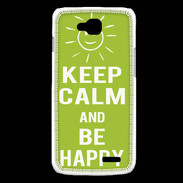 Coque LG L90 Keep Calm Be Happy Vert pomme
