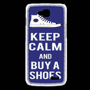 Coque LG L90 Keep Calm Buy Shoes Bleu
