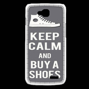 Coque LG L90 Keep Calm Buy Shoes Gris