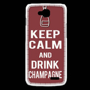 Coque LG L90 Keep Calm Drink Champagne Brique