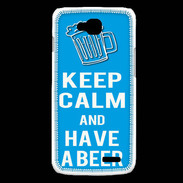 Coque LG L90 Keep Calm Have a beer Cyan