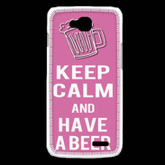 Coque LG L90 Keep Calm Have a beer Rose
