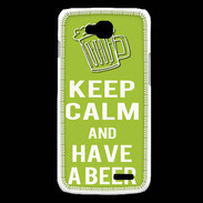 Coque LG L90 Keep Calm Have a beer Vert pomme