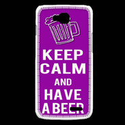 Coque LG L90 Keep Calm Have a beer Violet