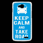 Coque LG L90 Keep Calm Take Road Cyan