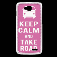 Coque LG L90 Keep Calm Take Road Rose