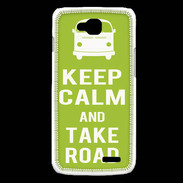 Coque LG L90 Keep Calm Take road Vert pomme