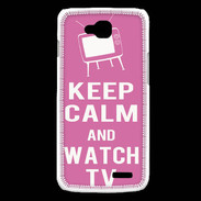 Coque LG L90 Keep Calm Watch TV Rose