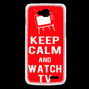 Coque LG L90 Keep Calm Watch TV Rouge