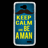 Coque LG L90 Keep Calm Be a Man Bleu