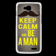 Coque LG L90 Keep Calm Be a Man Gris