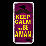 Coque LG L90 Keep Calm Be a Man Rose