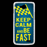 Coque LG L90 Keep Calm and Be Fast Bleu