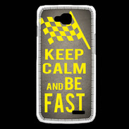 Coque LG L90 Keep Calm and Be Fast Gris