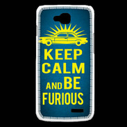 Coque LG L90 Keep Calm and Be Furious Bleu