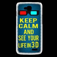 Coque LG L90 Keep Calm and See your life 3D Bleu