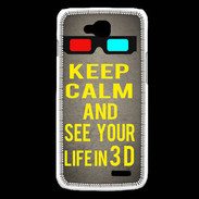 Coque LG L90 Keep Calm and See your life 3D Gris