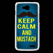 Coque LG L90 Keep Calm and Mustach Bleu