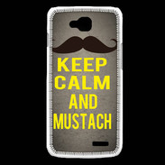 Coque LG L90 Keep Calm and Mustach Gris