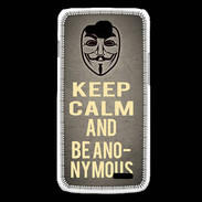 Coque LG L90 Keep Calm and Be Anonymous Gris