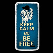 Coque LG L90 Keep Calm and Be Free Bleu