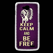 Coque LG L90 Keep Calm and Be Free Violet