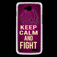 Coque LG L90 Keep Calm and Fight Rose