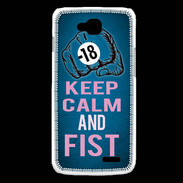 Coque LG L90 Keep Calm and Fist BLeu