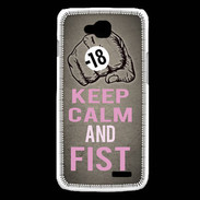Coque LG L90 Keep Calm and Fist Gris