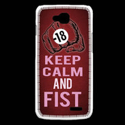 Coque LG L90 Keep Calm and Fist Rouge