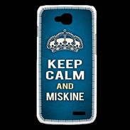 Coque LG L90 Keep Calm and Miskine Bleu