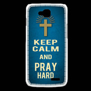 Coque LG L90 Keep Calm and Pray Christian Bleu