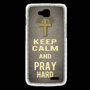 Coque LG L90 Keep Calm and Pray Christian Gris