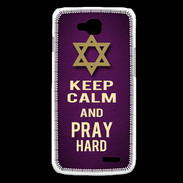 Coque LG L90 Keep Calm and Pray jewish Violet