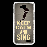 Coque LG L90 Keep Calm and Sing Gris