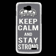 Coque LG L90 Keep Calm and Stay strong Gris