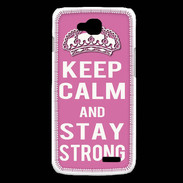 Coque LG L90 Keep Calm and Stay strong Rose