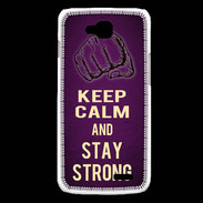 Coque LG L90 Keep Calm and Stay strong Violet