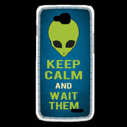 Coque LG L90 Keep Calm and Wait Alien Bleu
