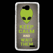 Coque LG L90 Keep Calm and Wait Alien Gris