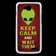 Coque LG L90 Keep Calm and Wait Alien Rouge
