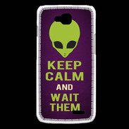 Coque LG L90 Keep Calm and Wait Alien Violet