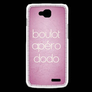 Coque LG L90 Boulot Apéro Dodo Rose ZG