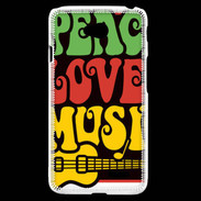 Coque LG L70 Peace Love Music