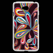 Coque LG L70 Flower power sur fond noir