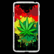 Coque LG L70 Feuille de cannabis et cœur Rasta