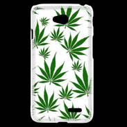 Coque LG L70 Feuille de cannabis sur fond blanc