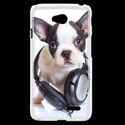 Coque LG L70 Bulldog français avec casque de musique